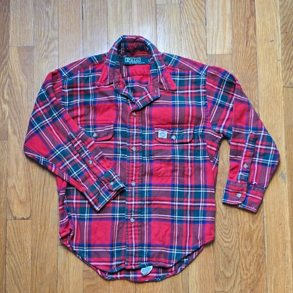 Vintage Polo Ralph Lauren Polo Country Plaid Flannel Button Up Shirt Boy's Small